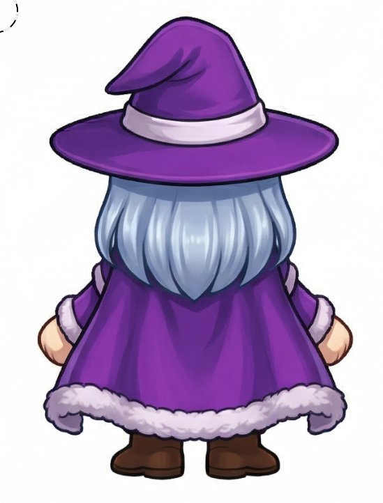 入力画像：魔女キャラクター背面